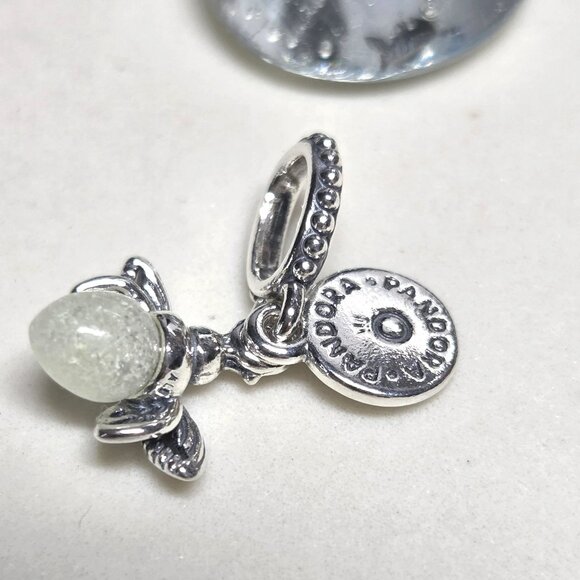 Authentic Pandora Glow In The Dark Firefly Charm Sterling Silver Dangle Bead - Picture 2 of 5